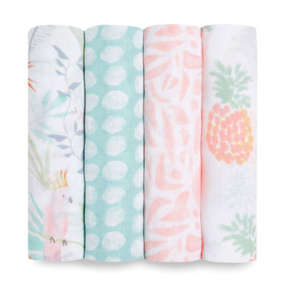 essentials cotton muslin swaddles 4 pack