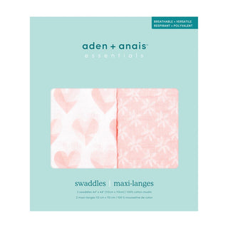 essentials cotton muslin swaddles 2 pack