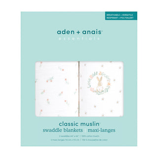 essentials cotton muslin swaddles 2 pack