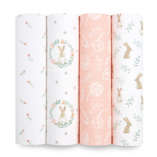 essentials cotton muslin swaddles 4 pack