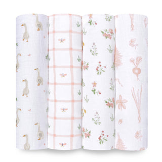 essentials cotton muslin swaddles 4 pack