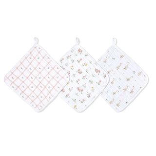 essential cotton muslin washcloths 3 pack