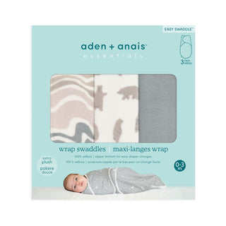 essentials velboa wrap swaddles quick change 3 pack TOG 1.5