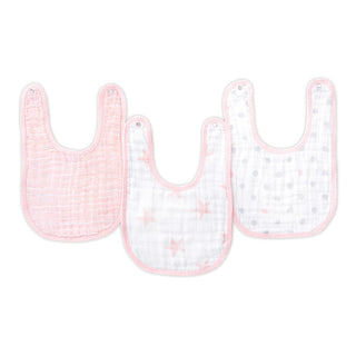 essentials cotton muslin snap bibs 3 pack