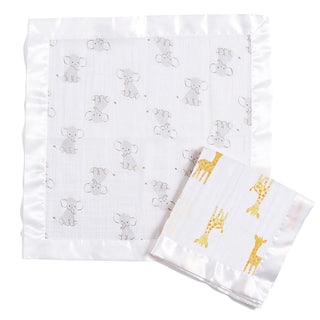 essentials cotton muslin security blankets 2 pack